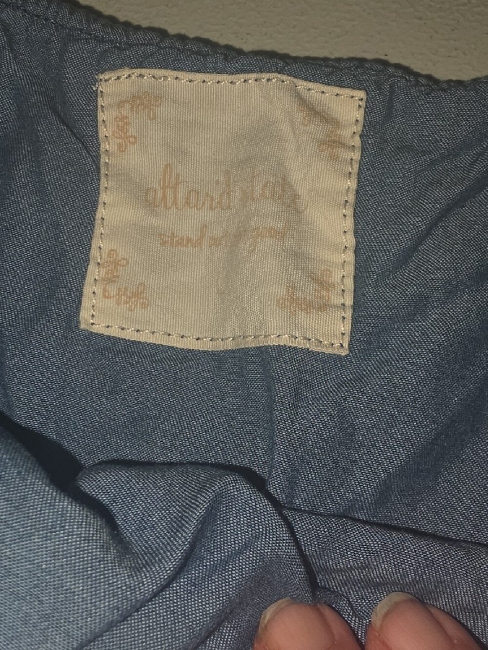 Altar'd State Indigo Off-Shoulder Ruffle Top - Picture 2 of 3